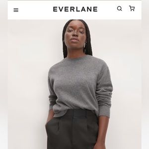 Everlane Cashmere Crew Sweater in charcoal, size L NWT